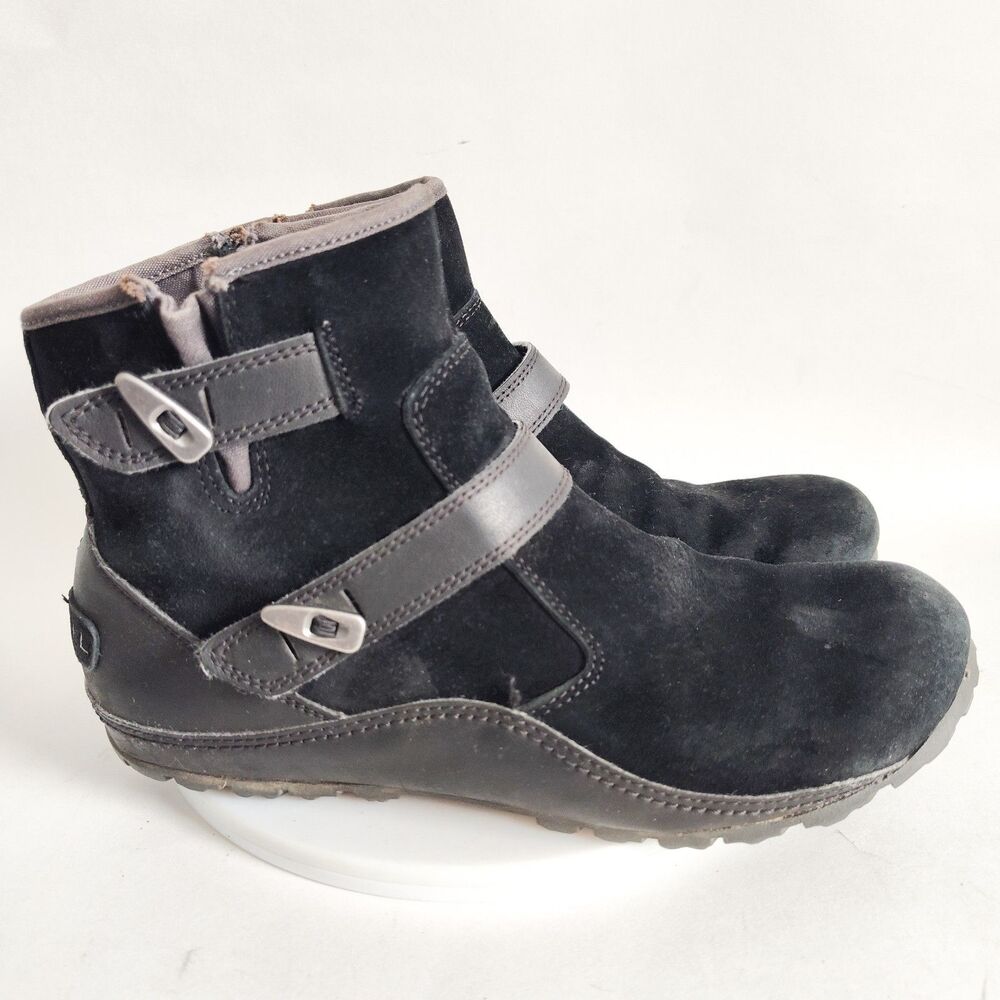 Merrell Ankle Boots Womens Size 7.5 Haven Duo Waterproof Black Suede Side‎ Zip